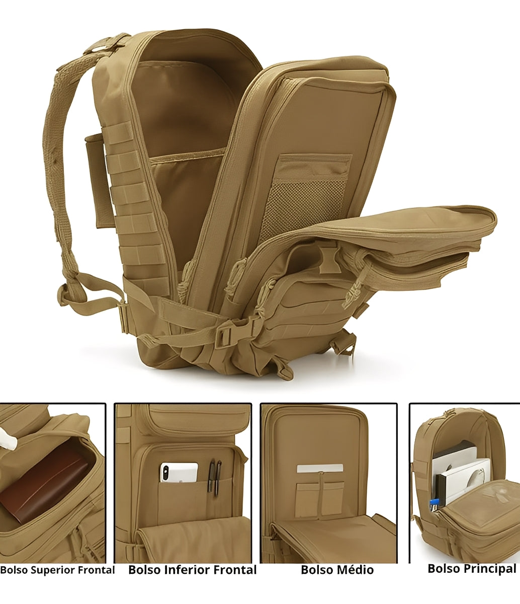 Mochila Tática 50 Litros Outdoor® - Cáqui