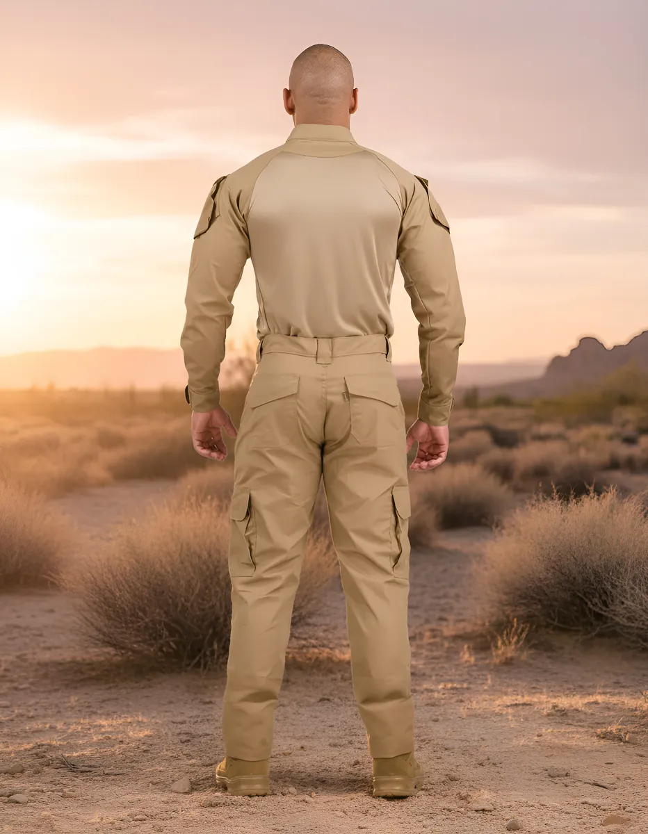 Farda Completa: Combat Shirt + Calça Tática - Cáqui