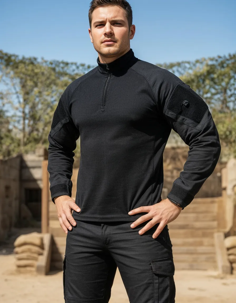 FARDA SENTINEL: Combat Shirt + Calça Tática - Preta