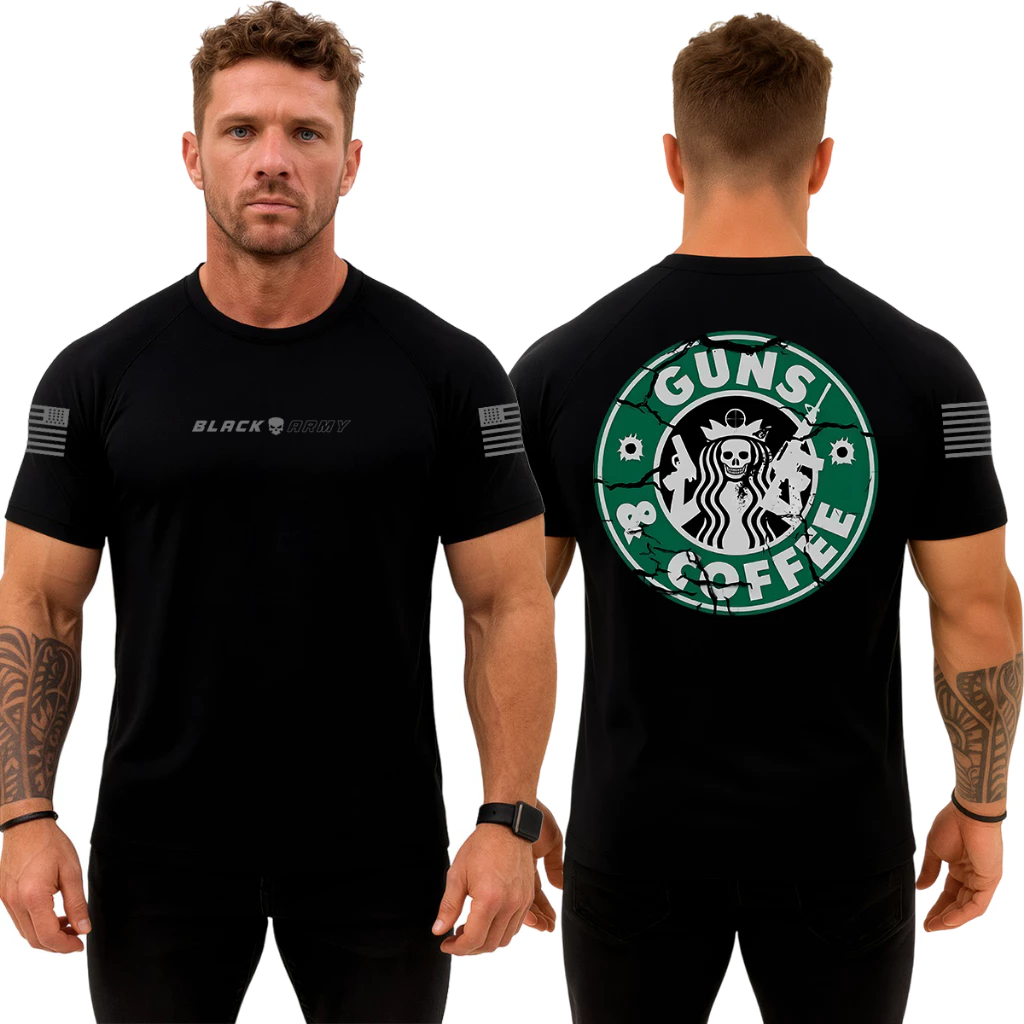 Camiseta Militar Black Army – Guns e Coffe