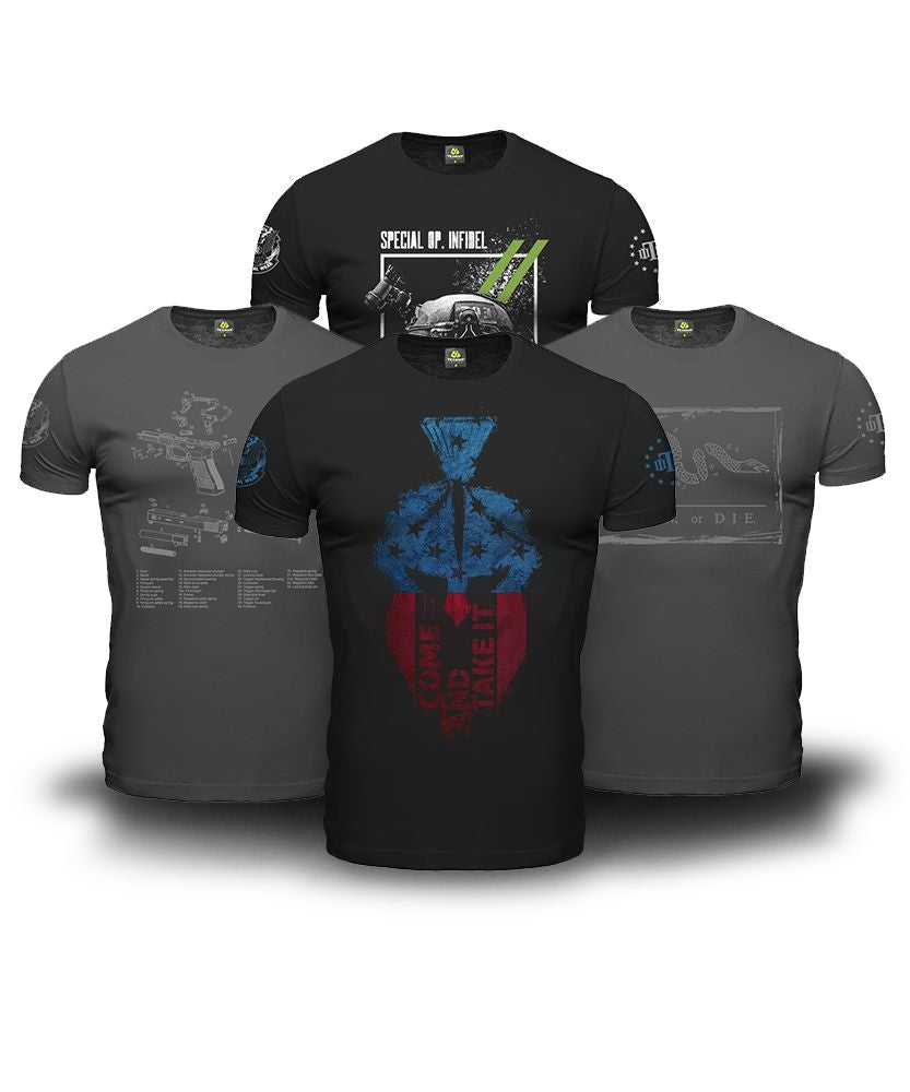 Kit 4 Camisetas Masculinas Come And Take It Magnata 556 Team Six®
