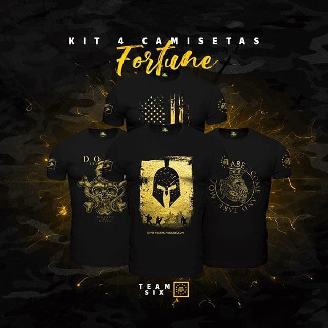 Kit 4 Camisetas Masculinas Soldiers Of Fortune Team Six®