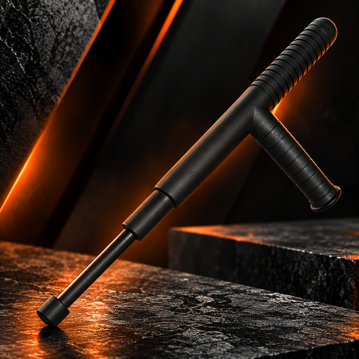 Tonfa Retrátil Profissional + Porta Tonfa de Cintura Ajustável