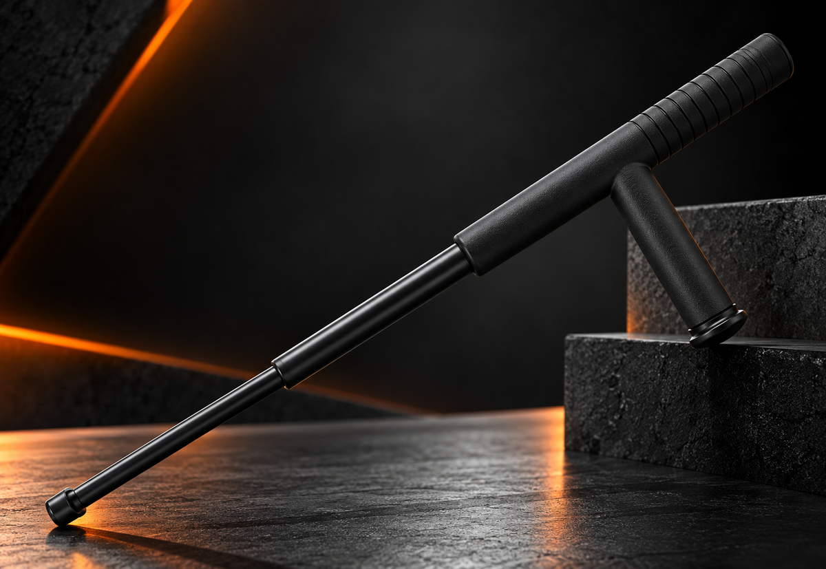 Tonfa Retrátil Profissional + Porta Tonfa de Cintura Ajustável