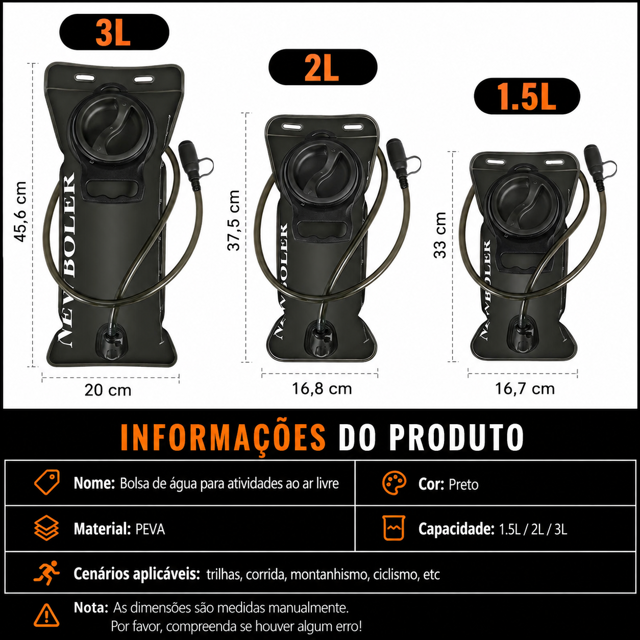 Refil de Hidratação Tático Especializado (1,5L / 2L / 3L)