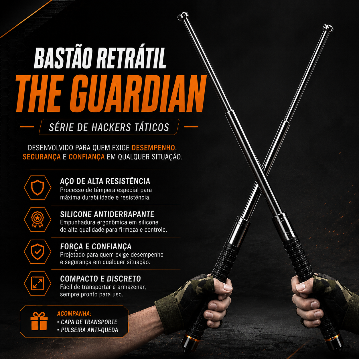 Bastão Retrátil Tático The Guardian
