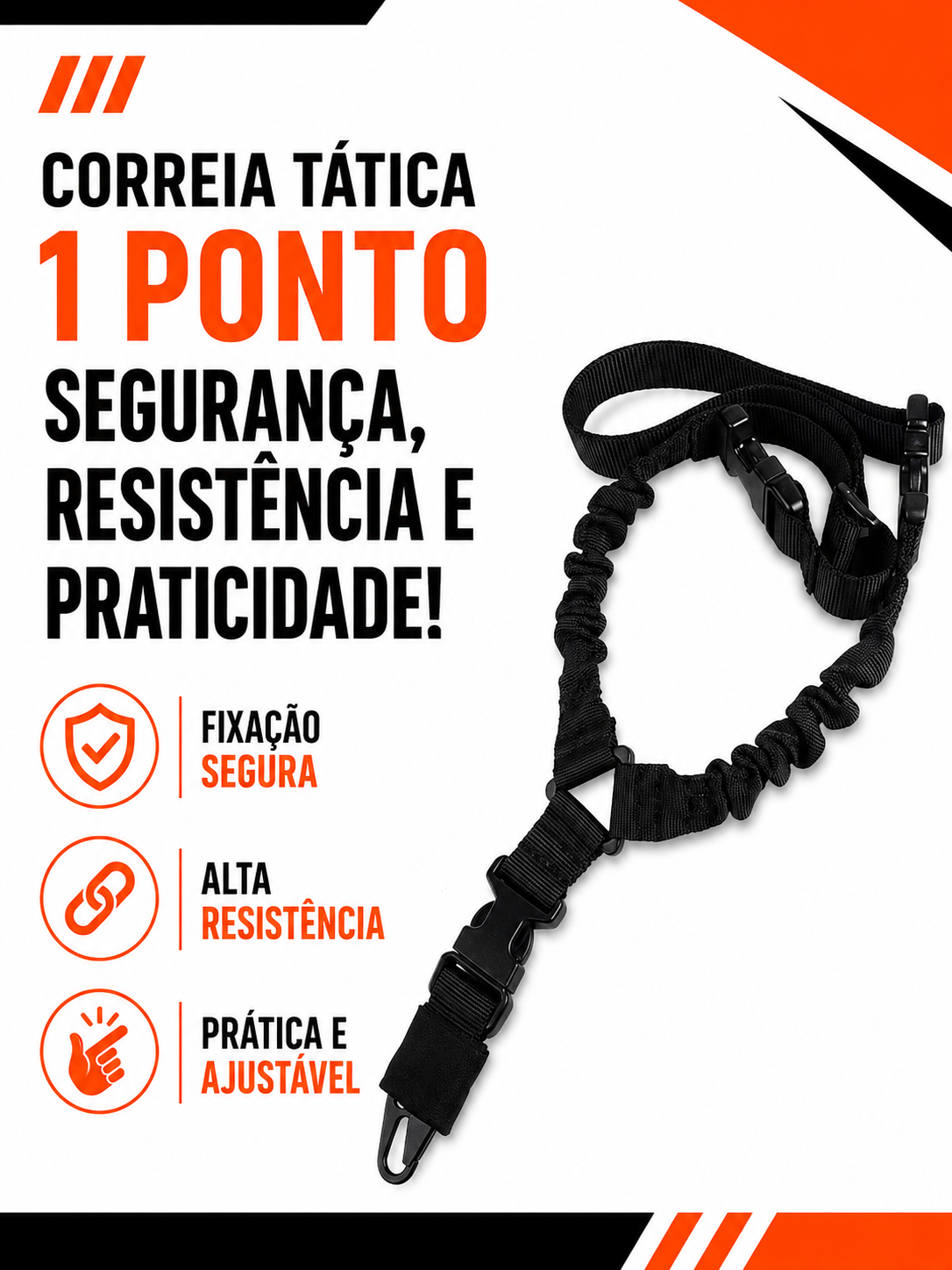 Bandoleira Tática Militar 1 Ponto com Engate Rápido – Classe Operacional