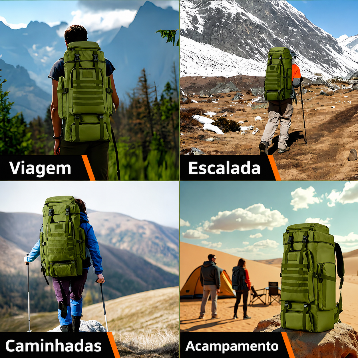 Mochila Adventure 70L - Verde Oliva