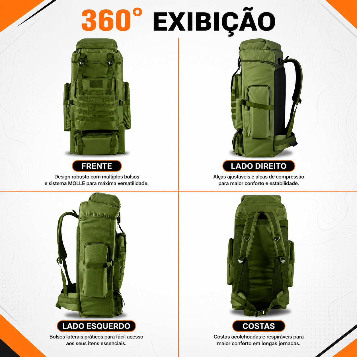 Mochila Adventure 70L - Verde Oliva