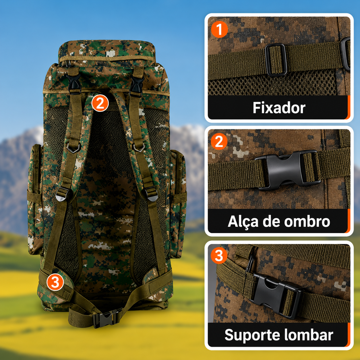 Mochila Adventure 70L - Camuflada