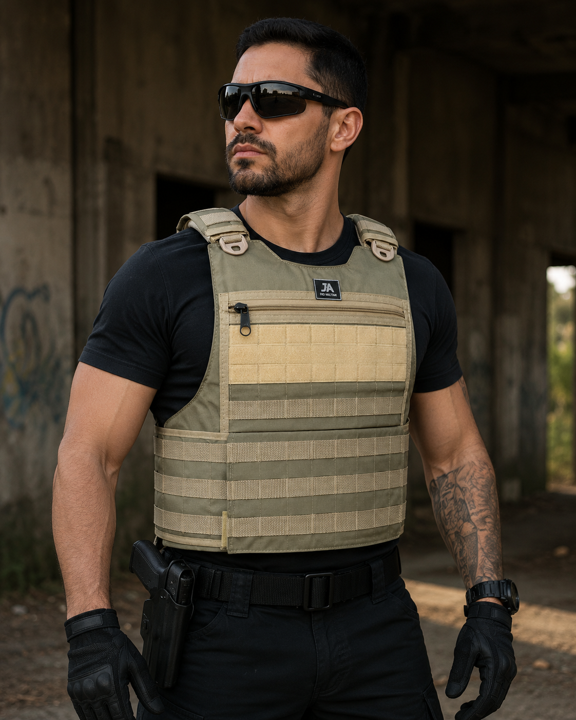 Capa de Colete Modular Militar® - Cáqui