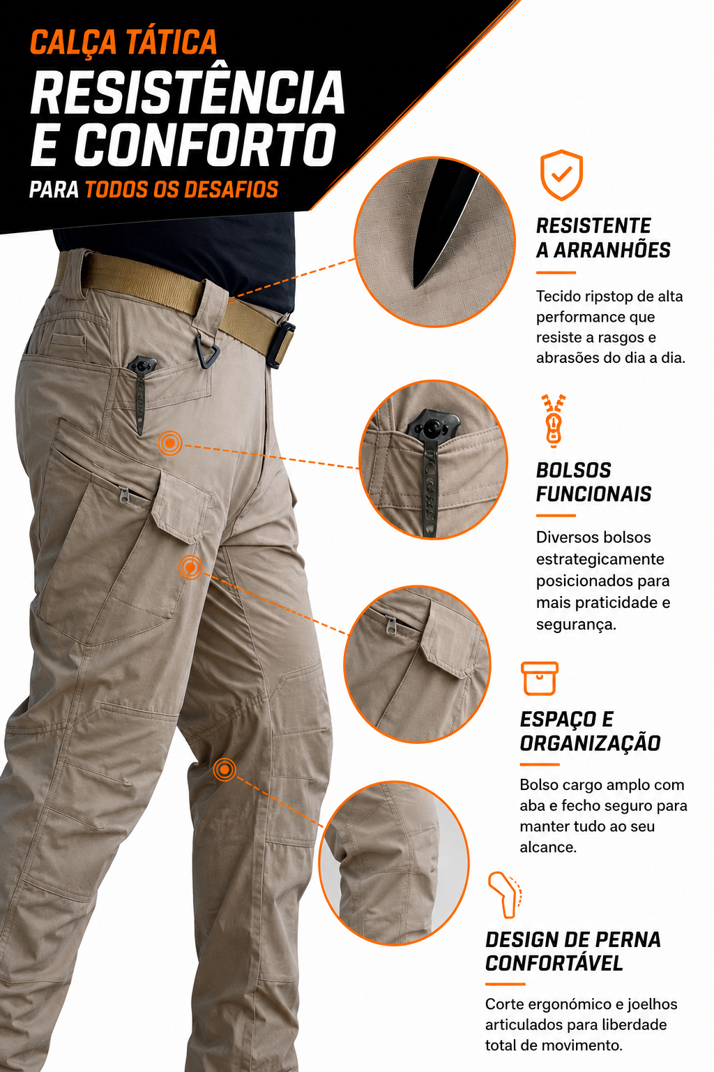 Calça Tática Patriot® - Cáqui