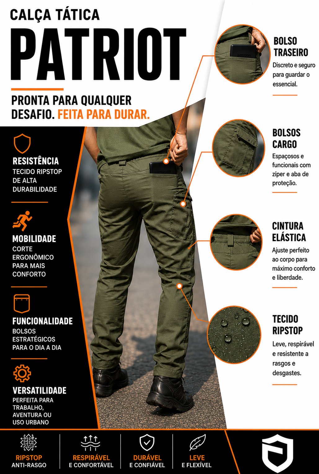 Calça Tática Patriot®  - Verde Oliva