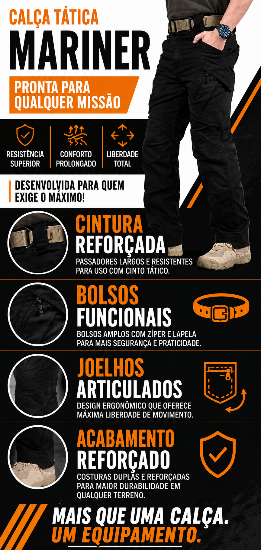 Calça Tática Mariner® - Preta