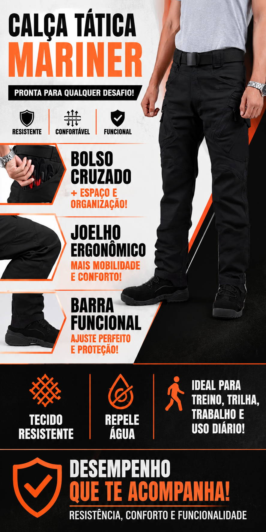 Calça Tática Mariner® - Preta