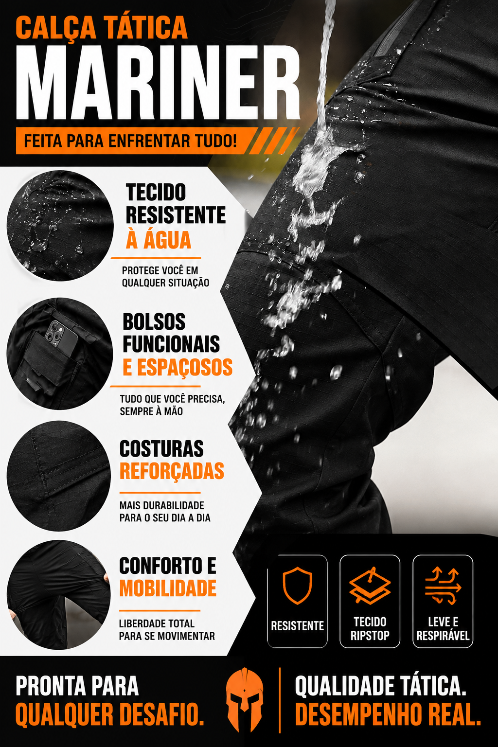 Calça Tática Mariner® - Preta