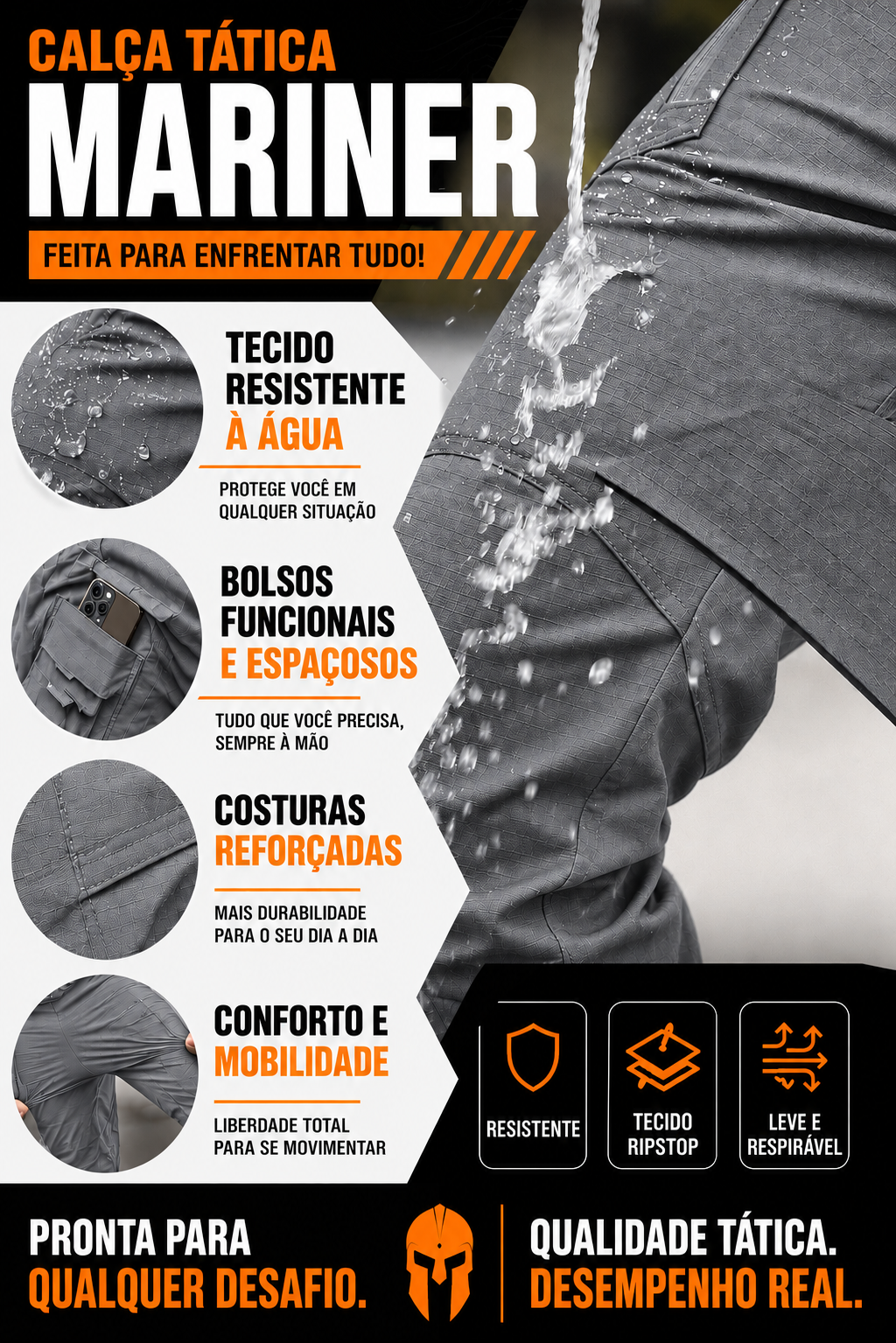 Calça Tática Mariner® - Cinza