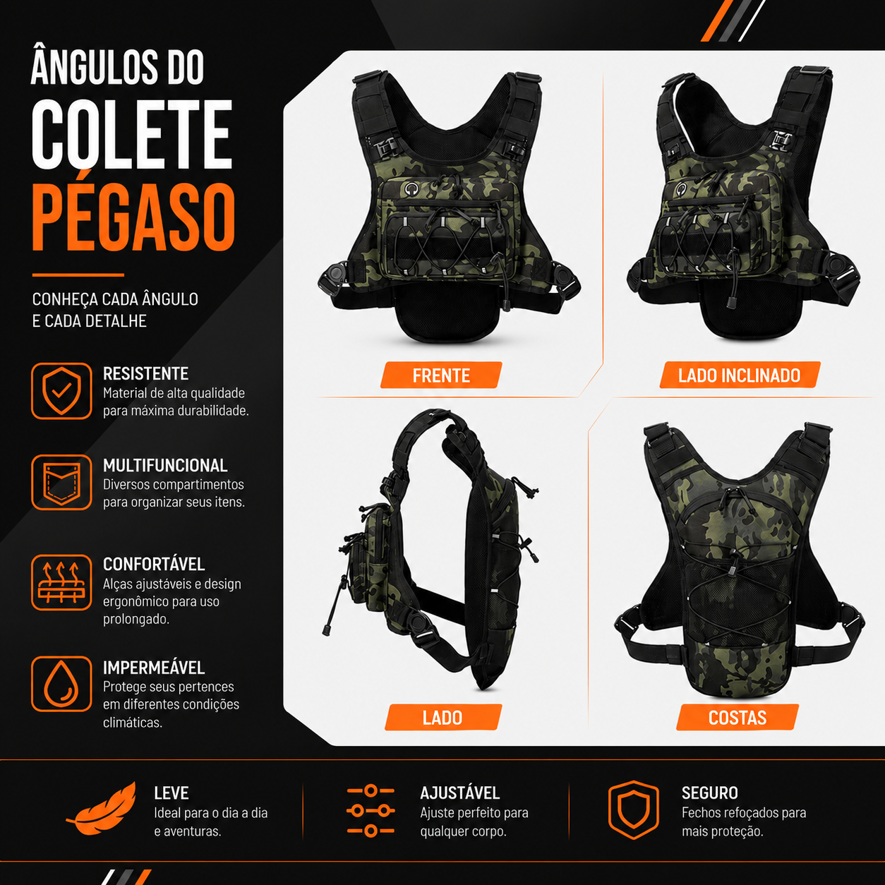 Colete de Peitoral Pégaso com Refil Camelback (2 Litros)