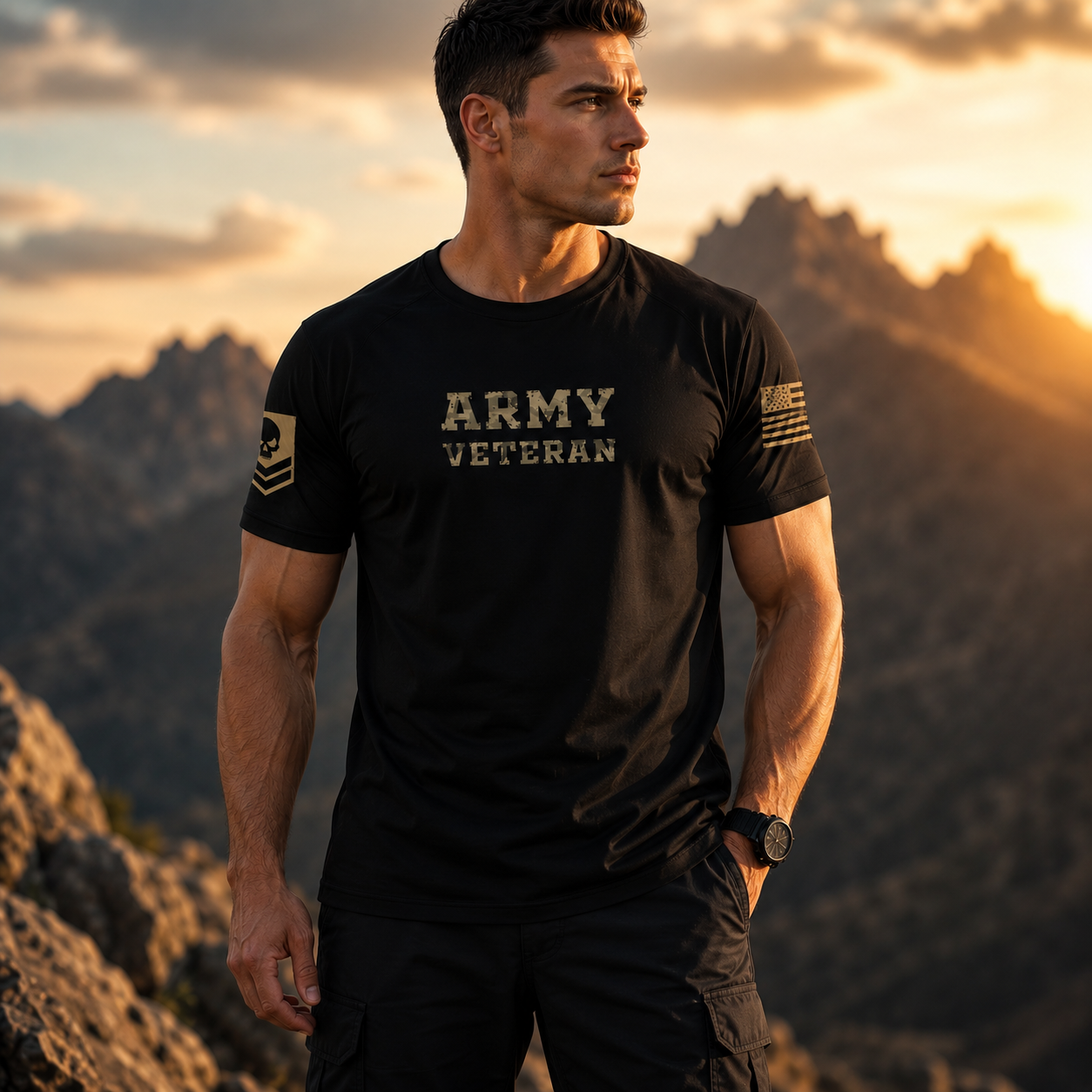 Camiseta Dry Fit Army Veteran