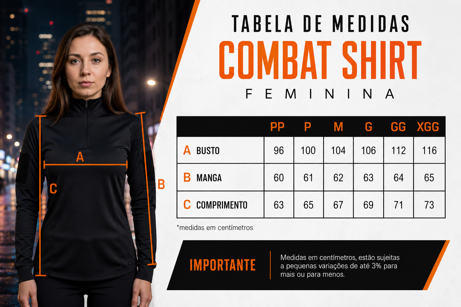 Combat Shirt Feminina Bélica® - Preta