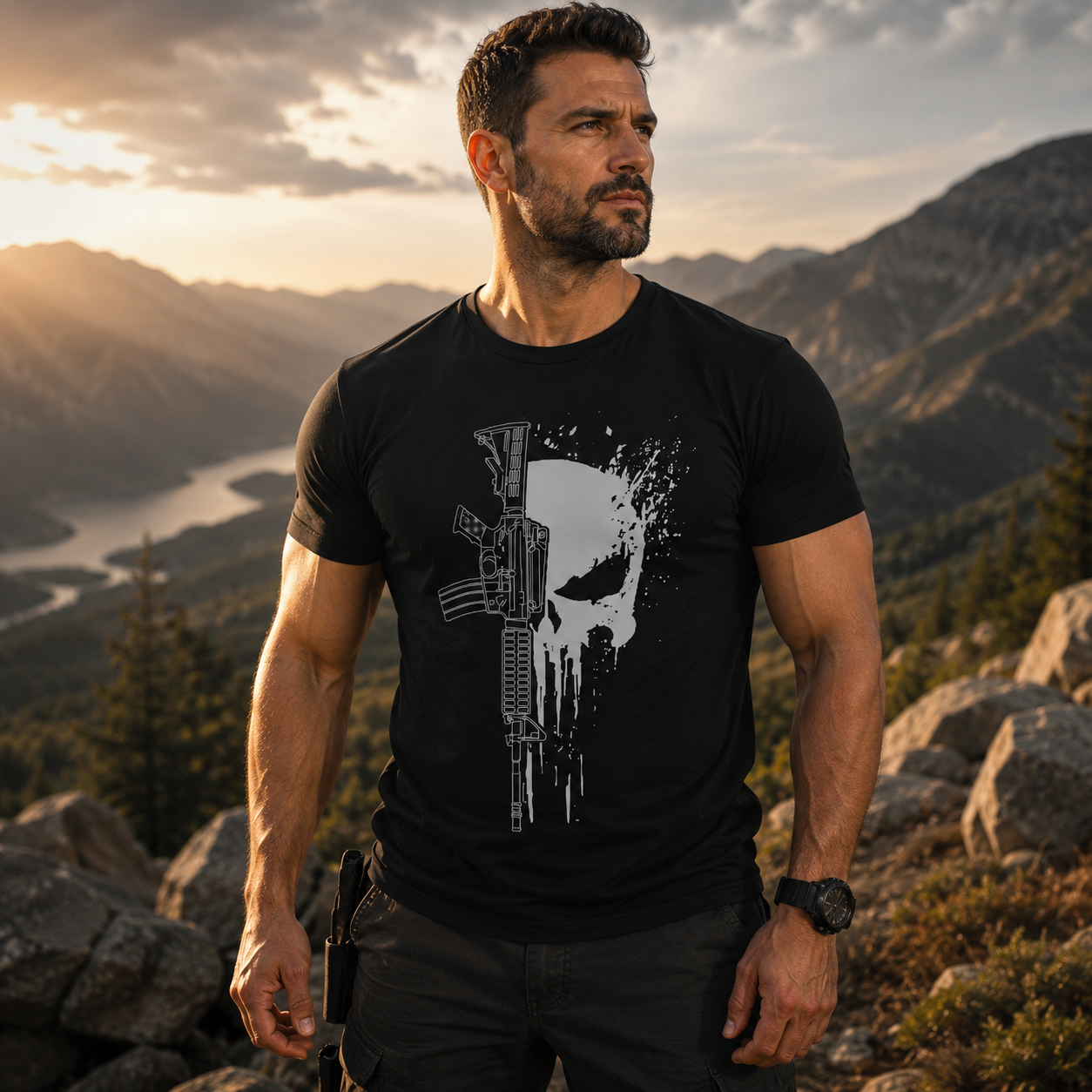 Camiseta T-shirt Militar Premium - (Punisher)
