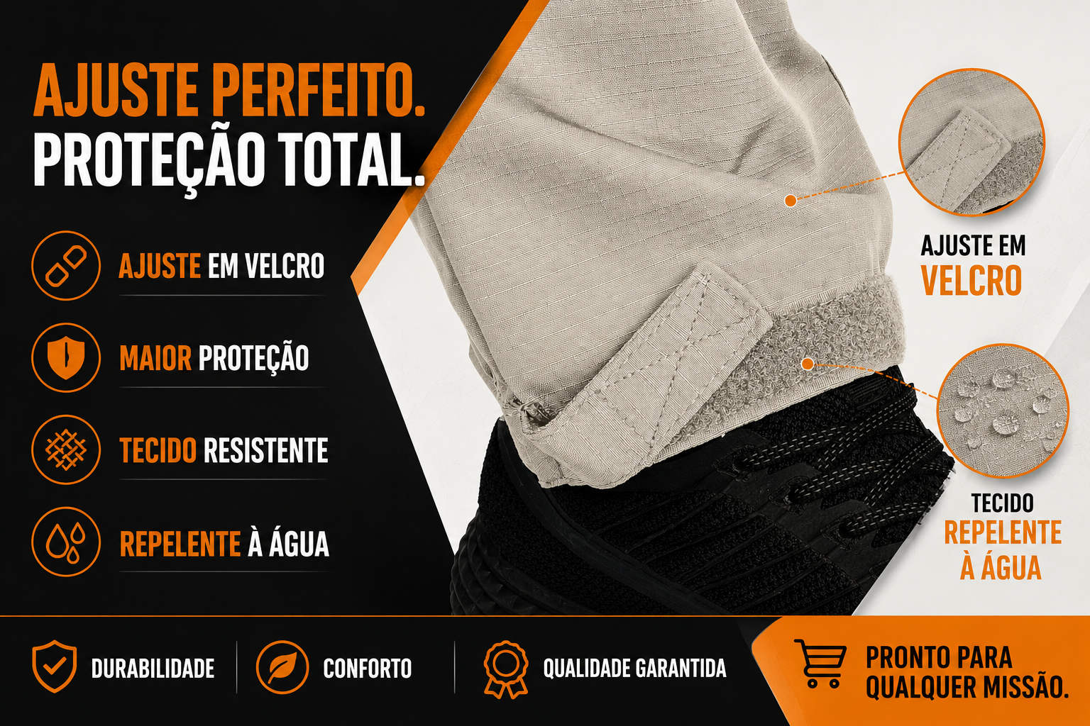 Calça Tática Elitte® - Cáqui
