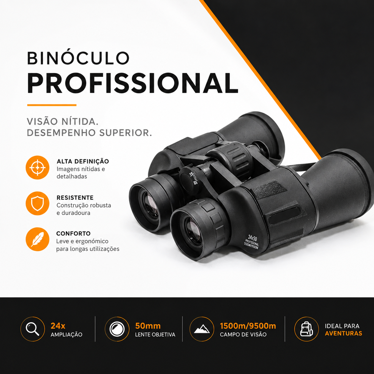 Binóculo Profissional - Alcance de até 10 km