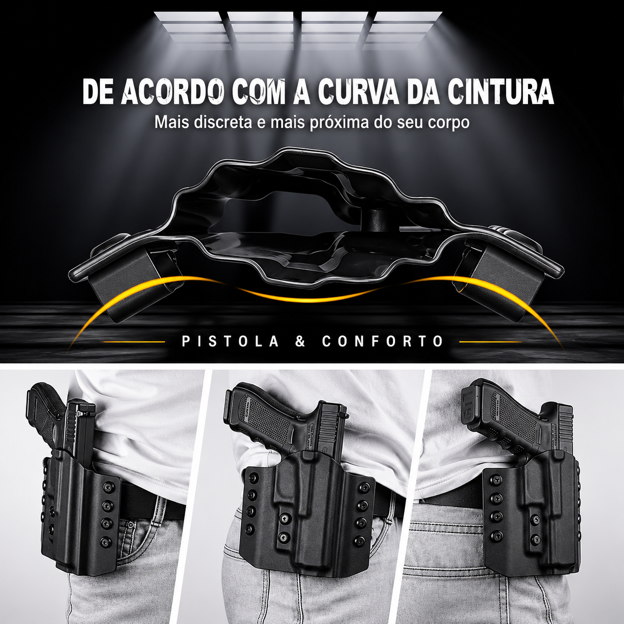Coldre Ostensivo de Kydex com Passador de Cinto – Linha CZ (P-07, P-09 e P-10 C)
