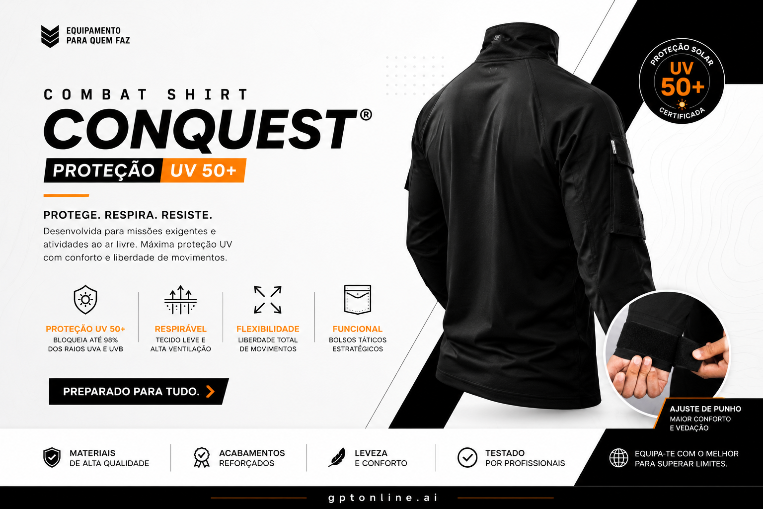 Combat Shirt Conquest® Proteção UV 50+