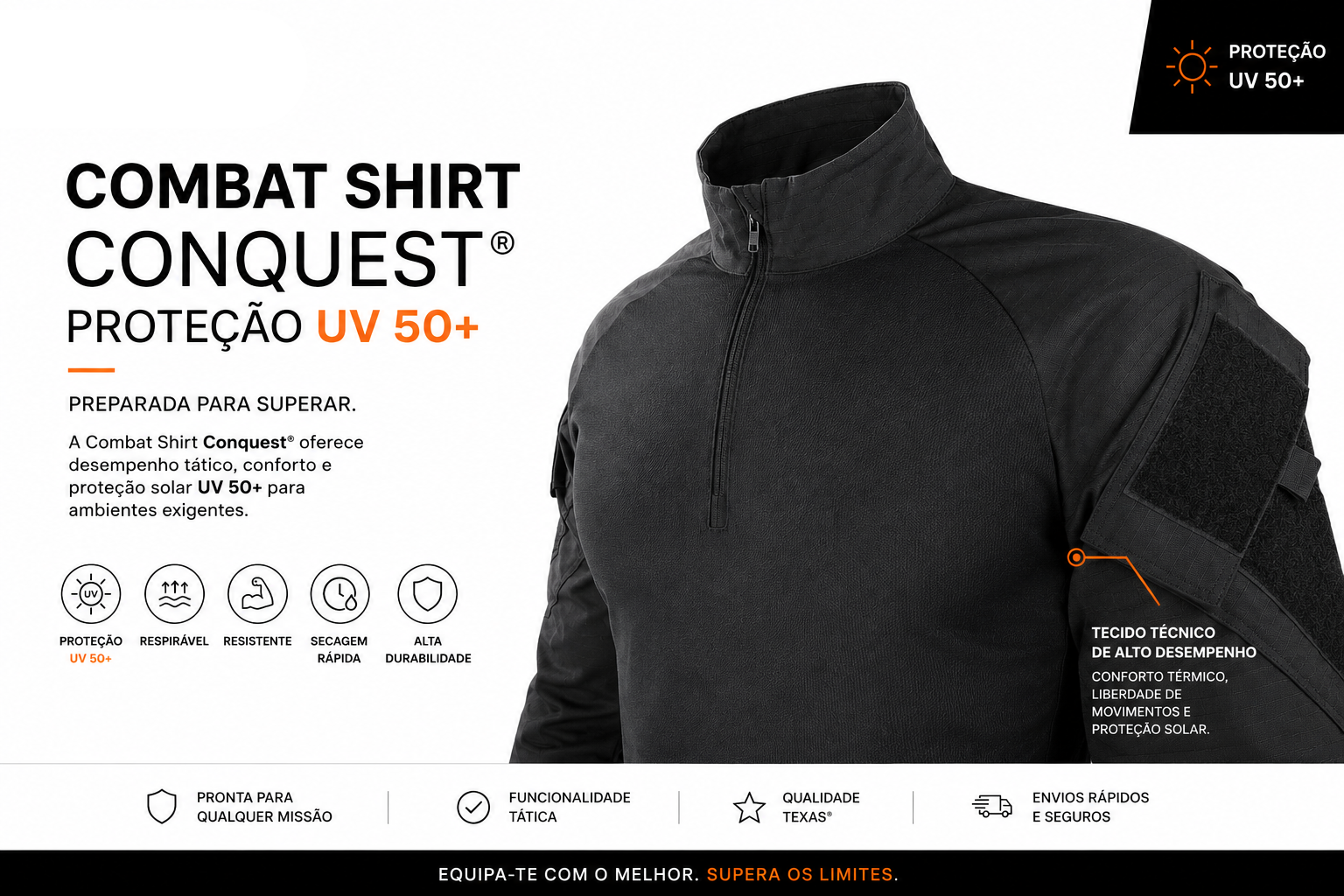 Combat Shirt Conquest® Proteção UV 50+