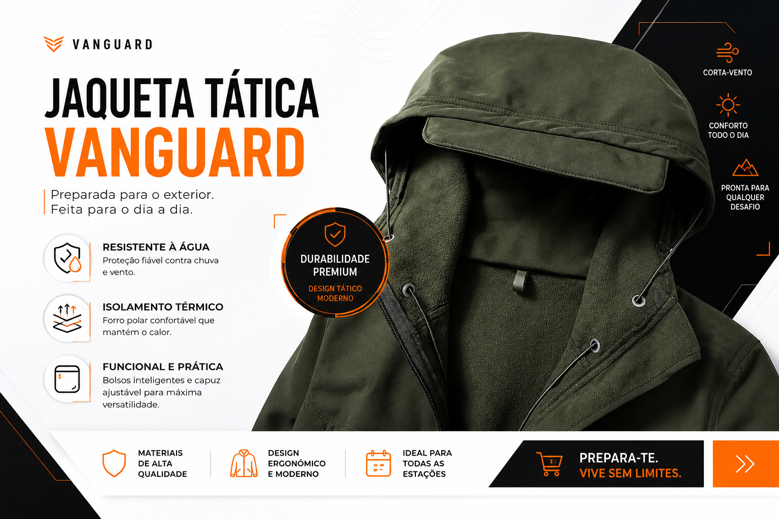 Jaqueta Tática Vanguard - Verde Oliva