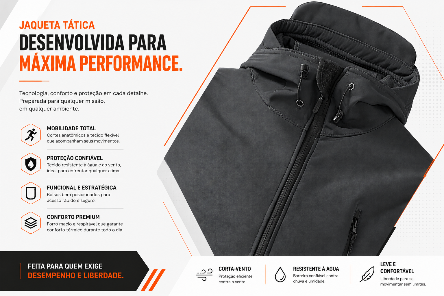 Jaqueta Tática Vanguard - Cinza Escuro