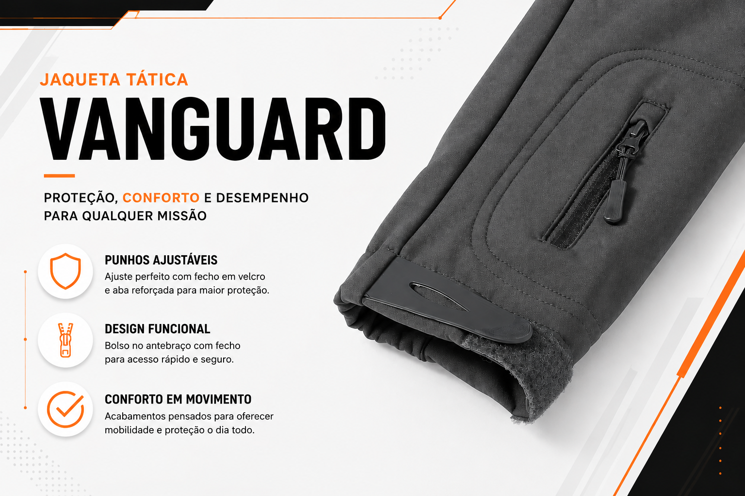 Jaqueta Tática Vanguard - Cinza Escuro