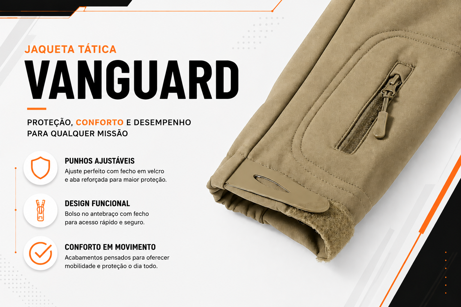 Jaqueta Tática Vanguard - Cáqui