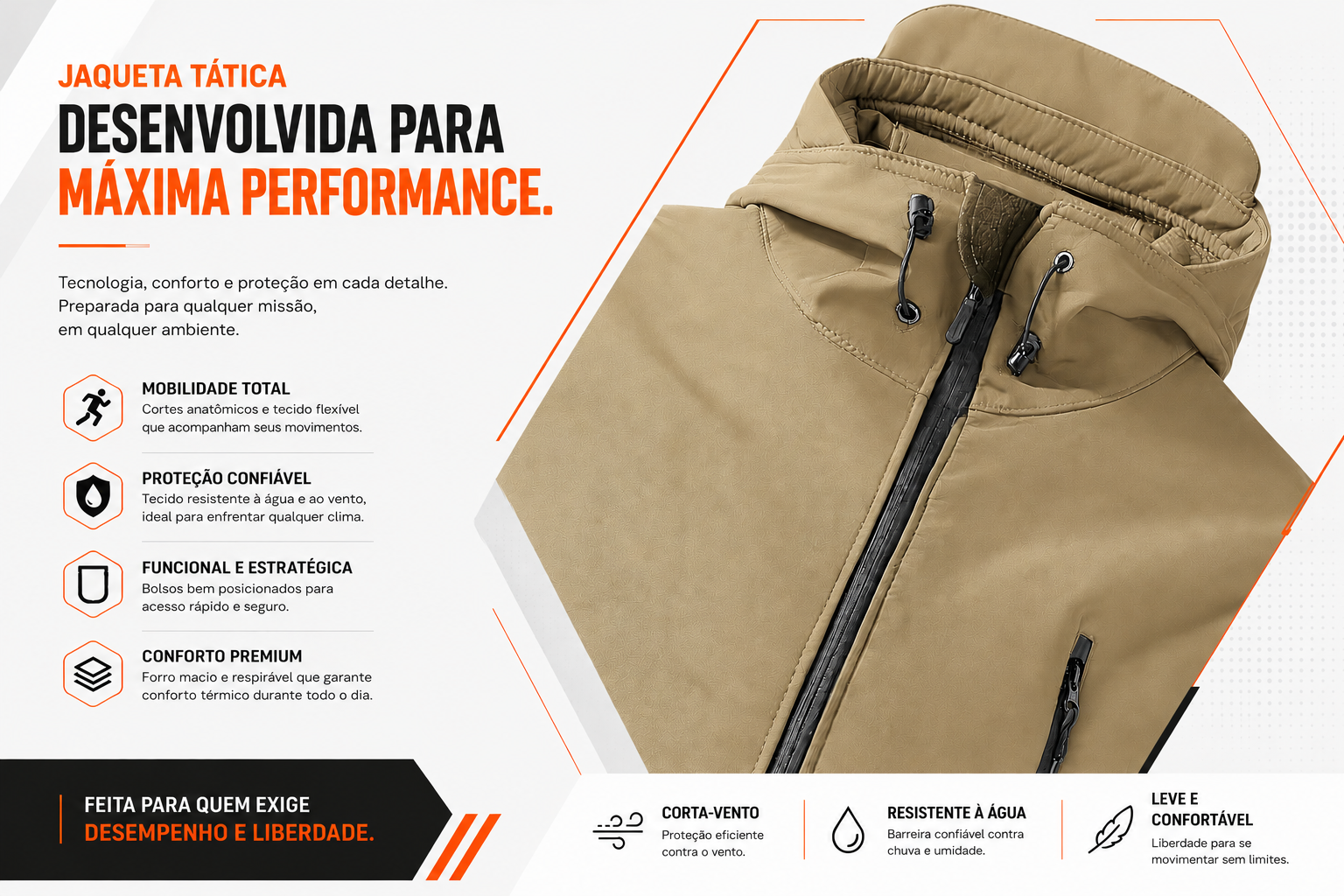 Jaqueta Tática Vanguard - Cáqui