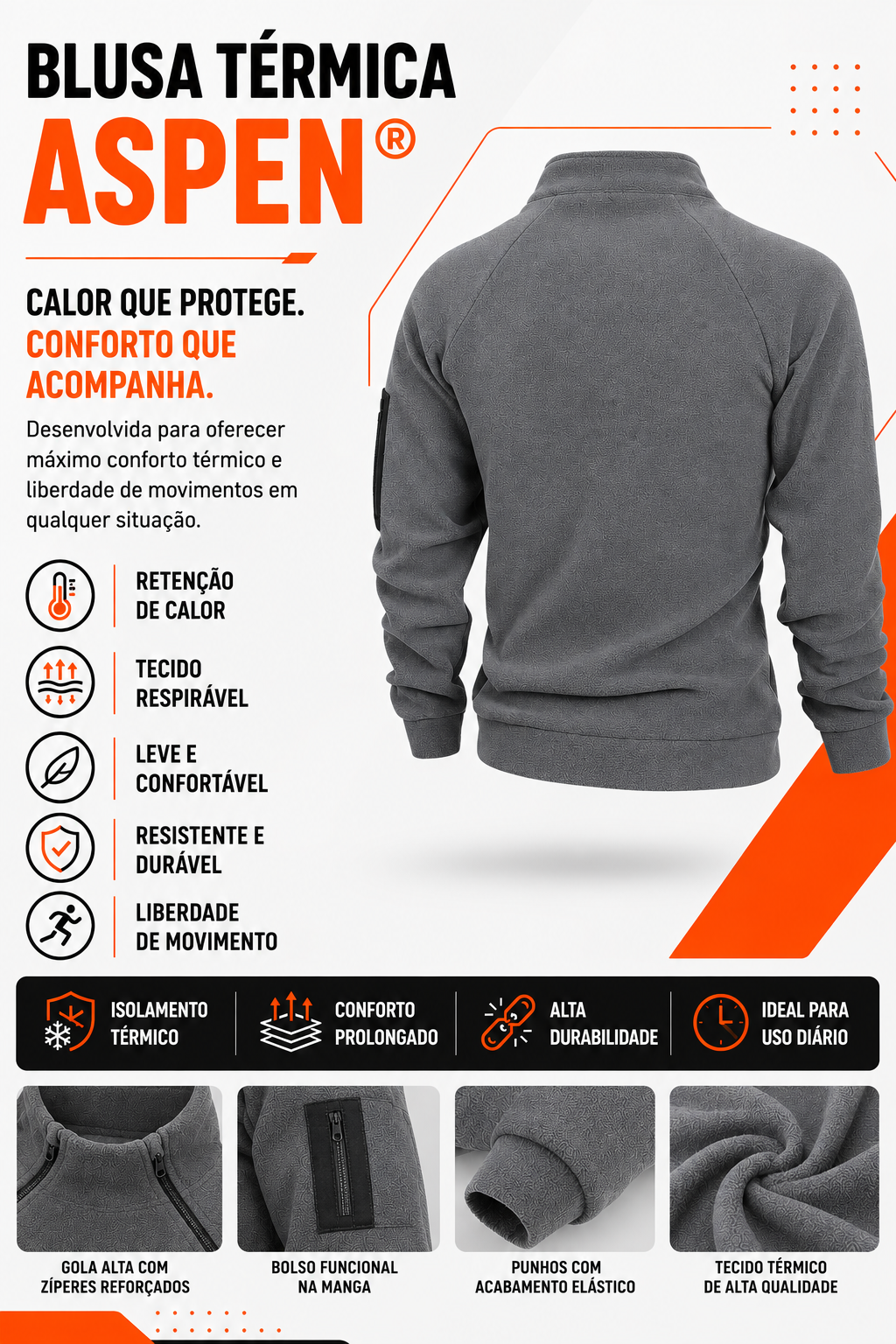 Blusa Térmica Aspen® - Cinza