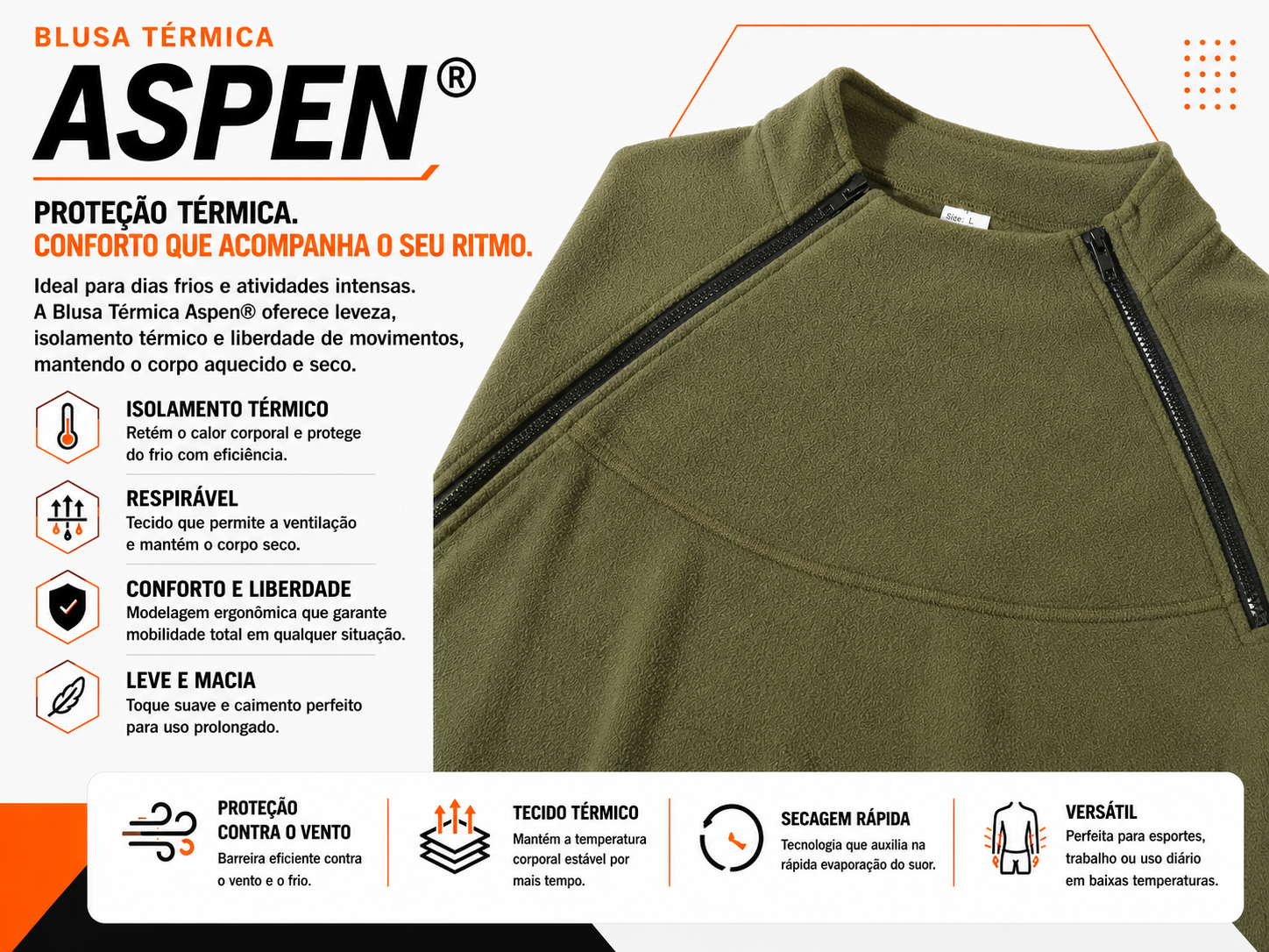 Blusa Térmica Aspen® - Verde Oliva