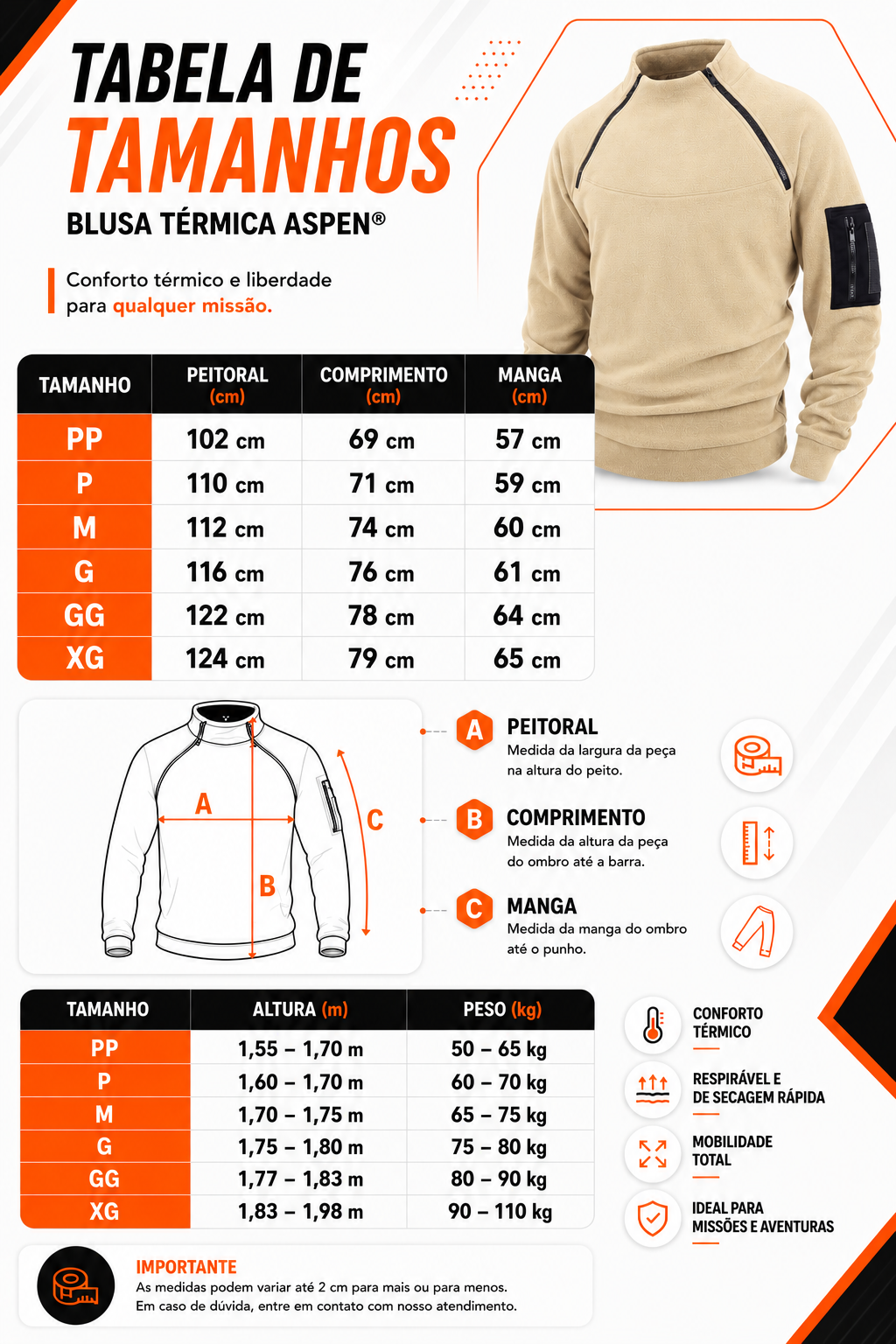 Blusa Térmica Aspen® - Cáqui