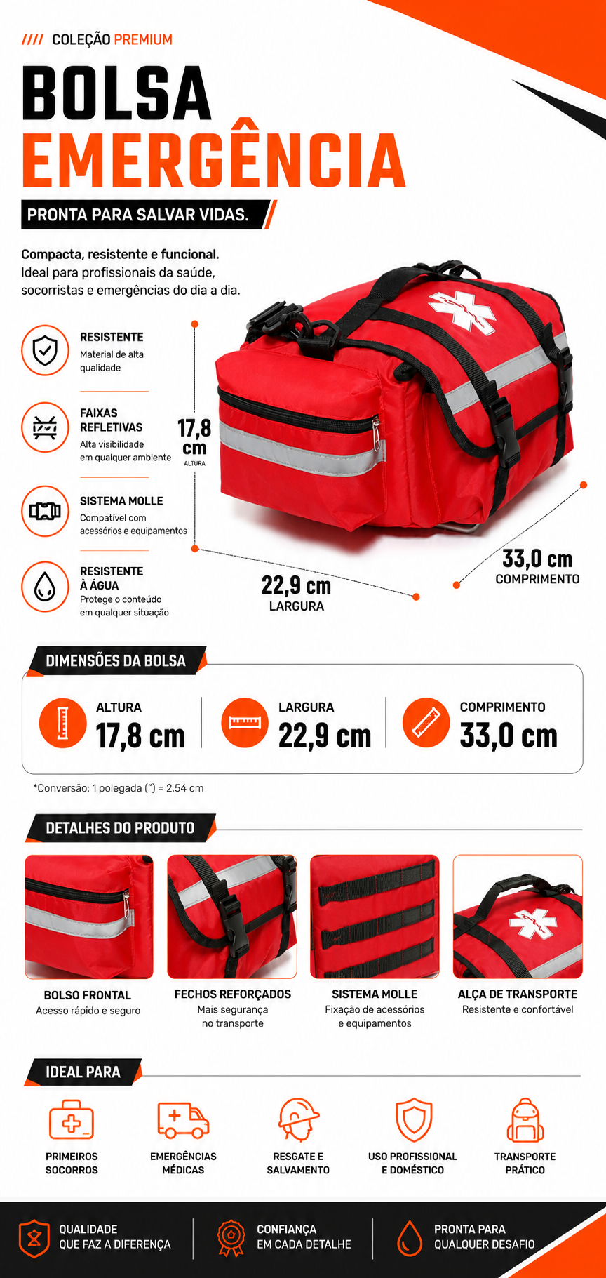 Bolsa Primeiros Socorros/APH 30L