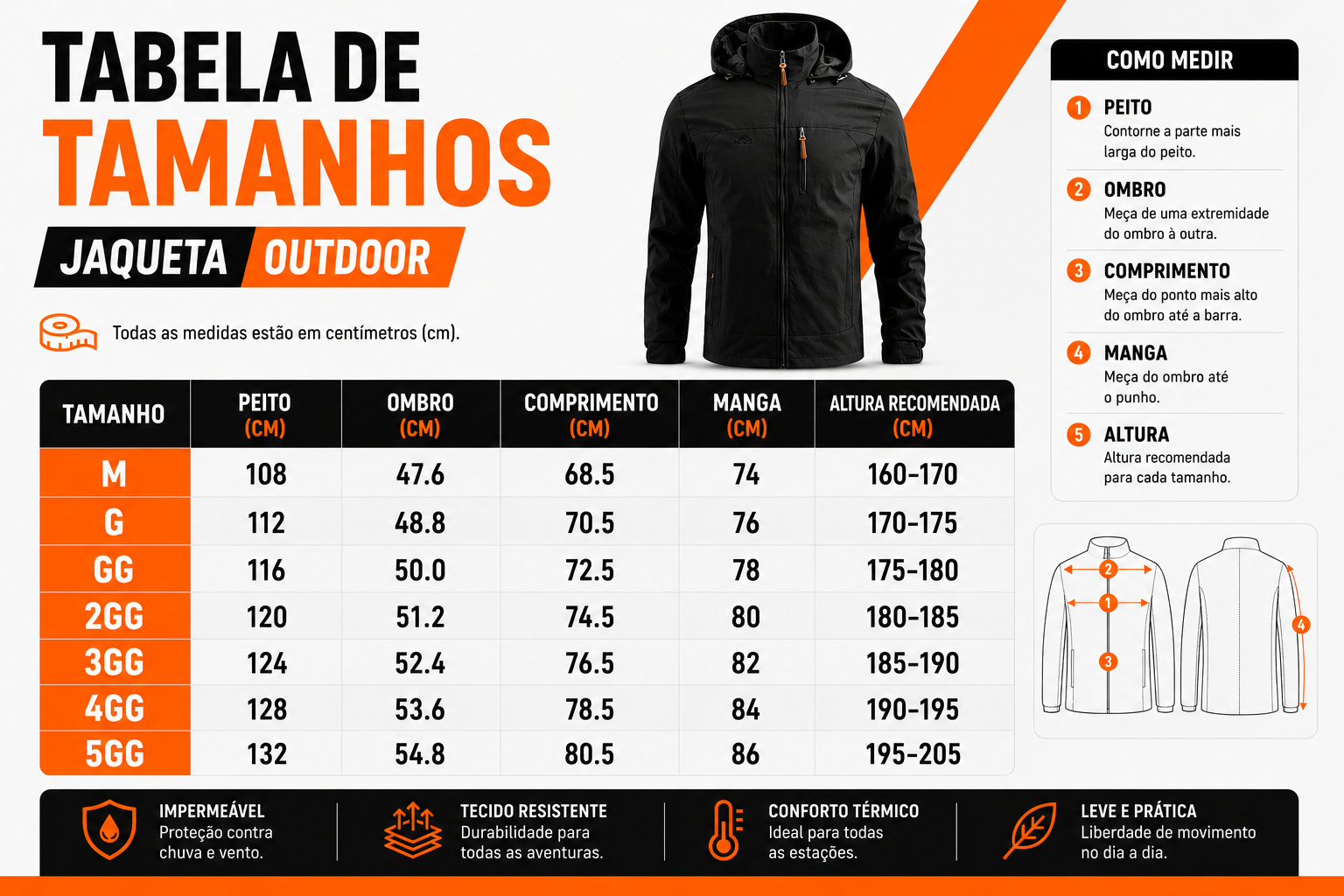 Jaqueta Impermeável Outdoor