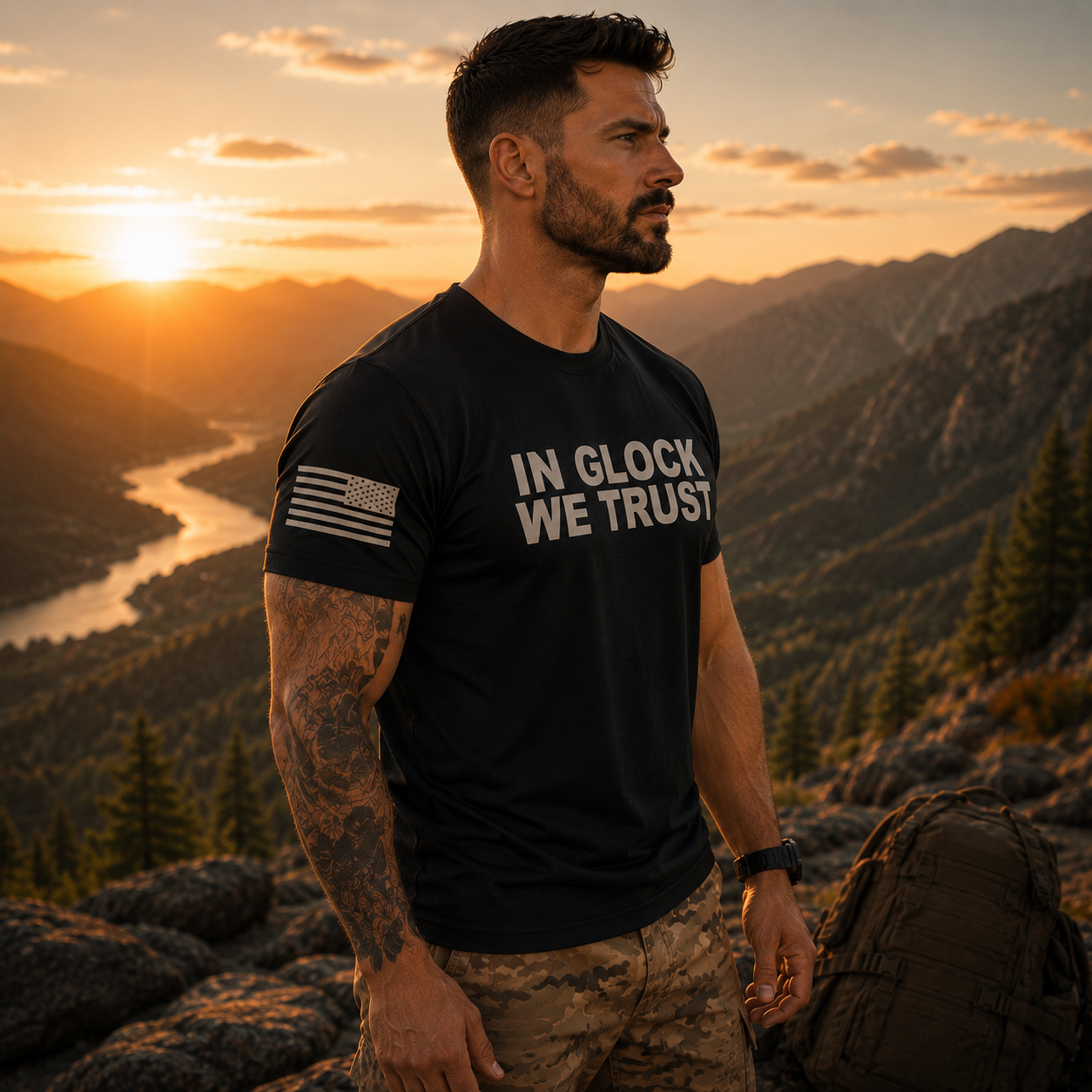 Camiseta Dry Fit Premium "In Glock We Trust"