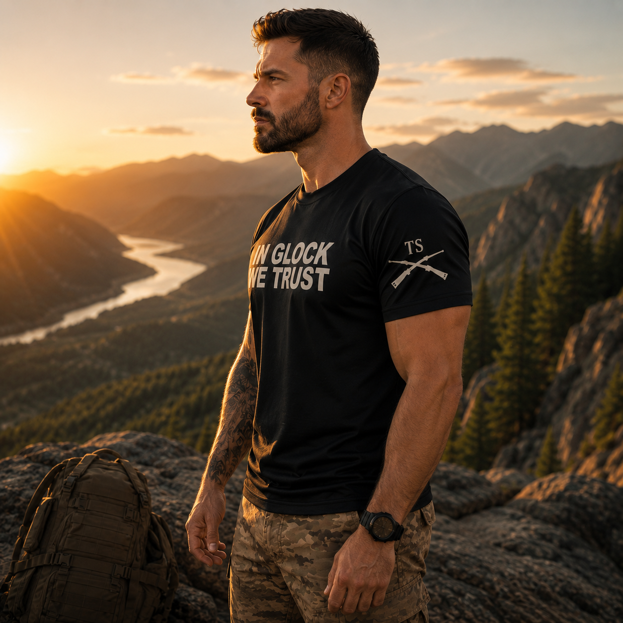 Camiseta Dry Fit Premium "In Glock We Trust"