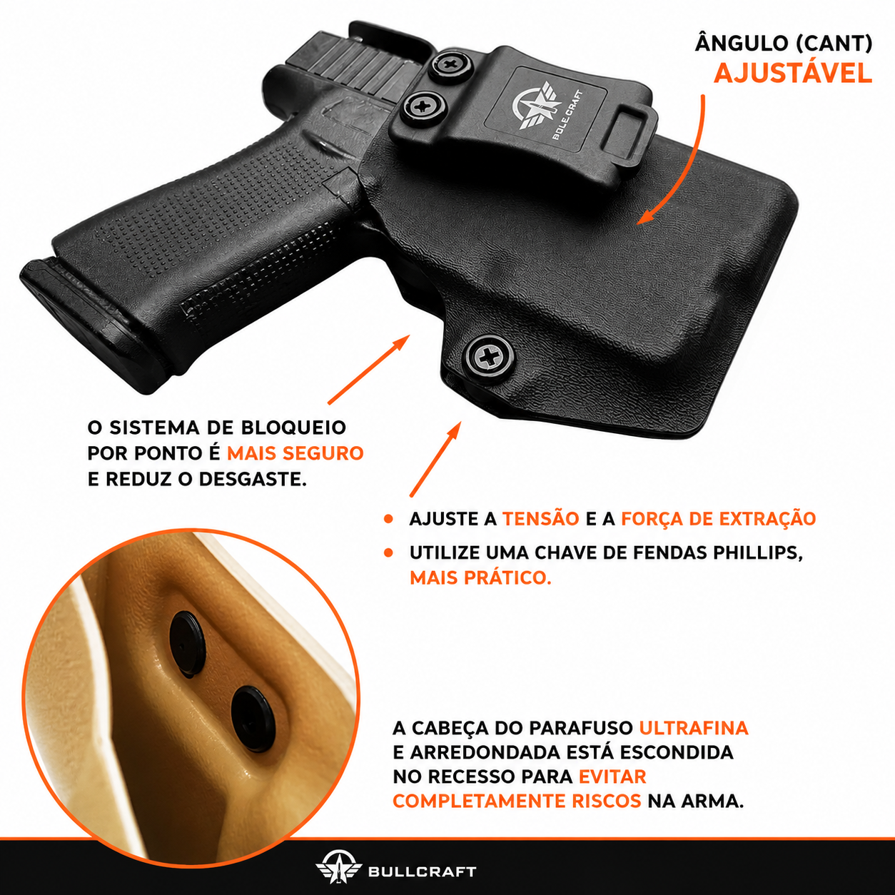 Coldre Velado Kydex Glock G43 e G43X com Lanterna TLR-6