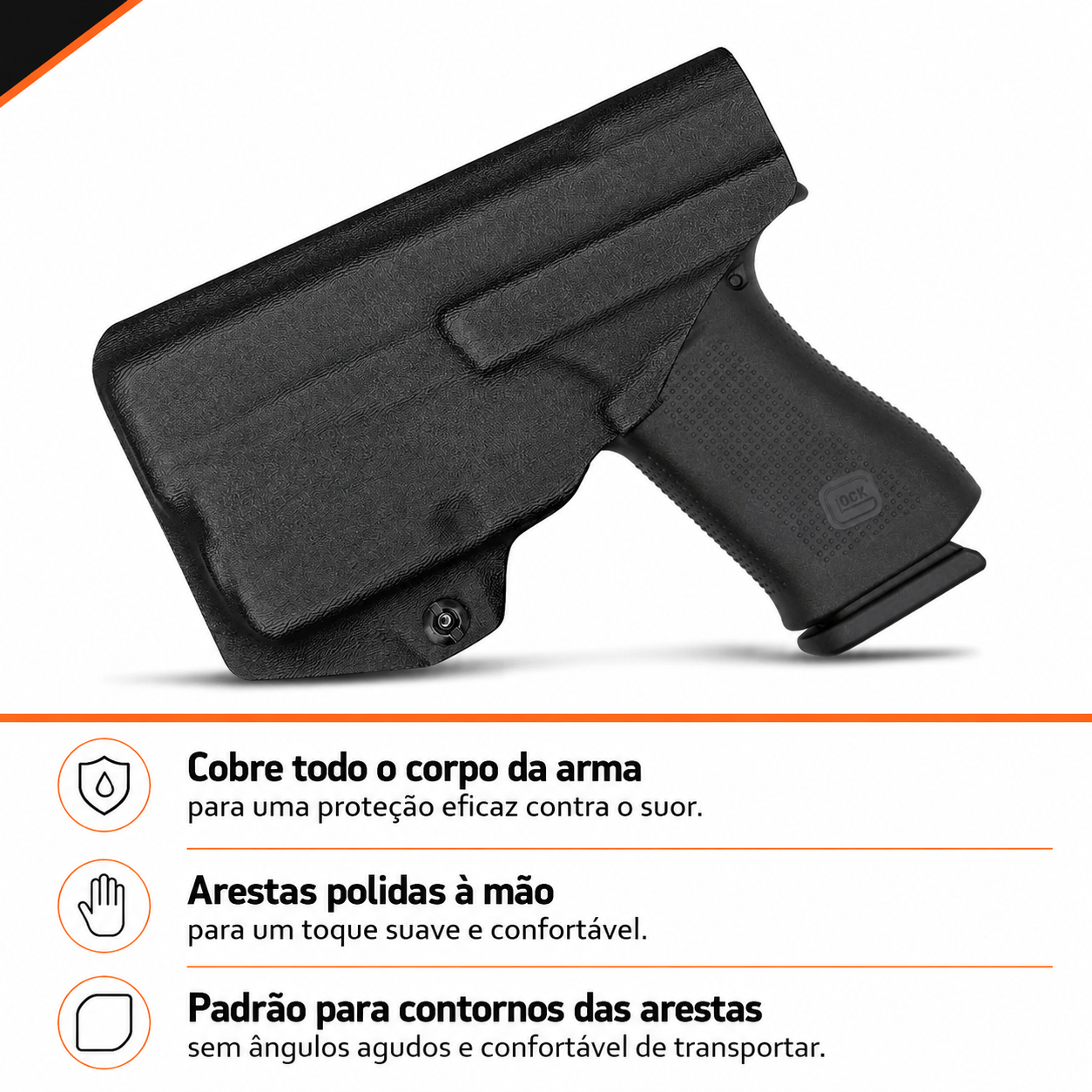 Coldre Velado Kydex Glock G43 e G43X com Lanterna TLR-6