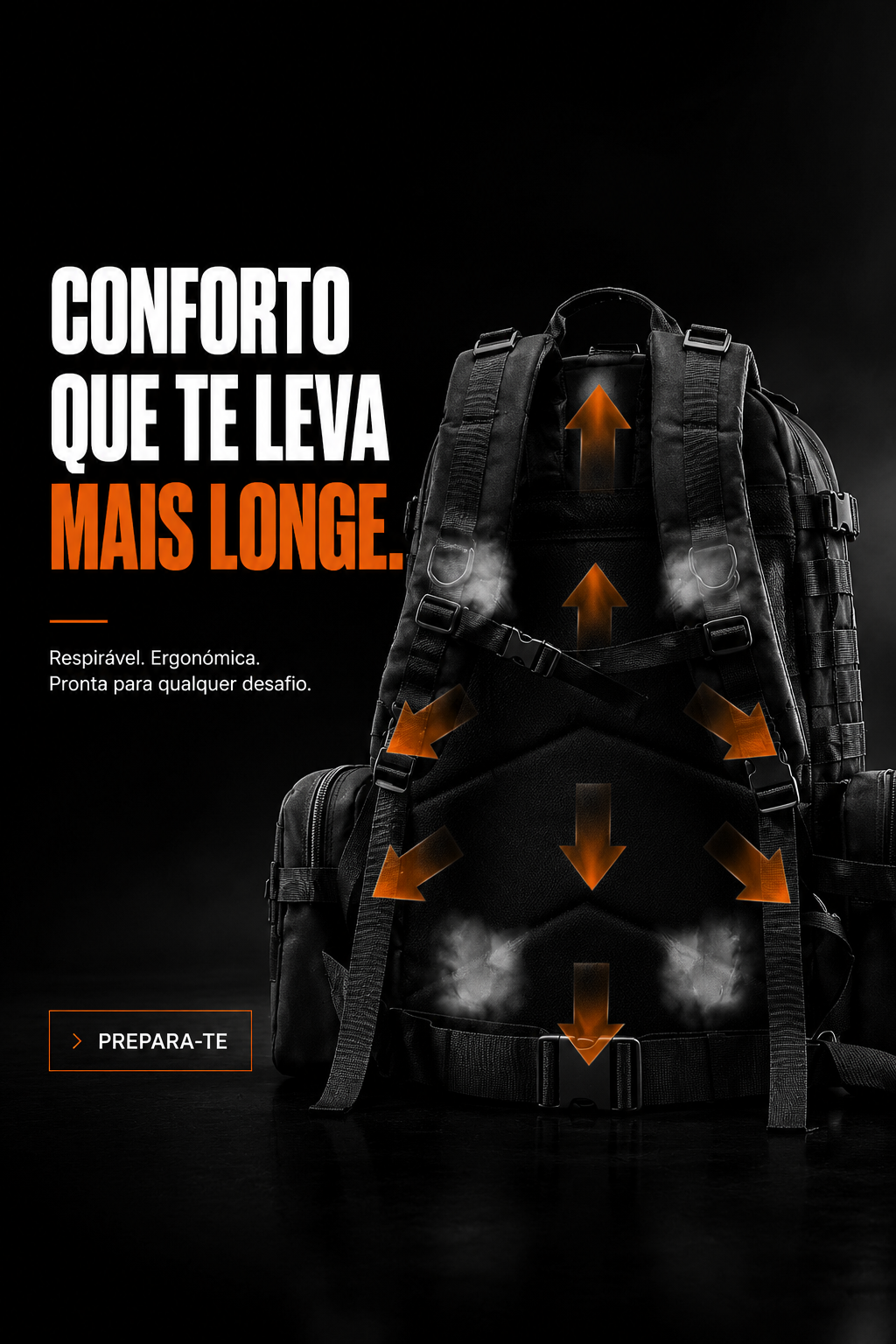 Mochila Tática Armor 65 Litros - Preta