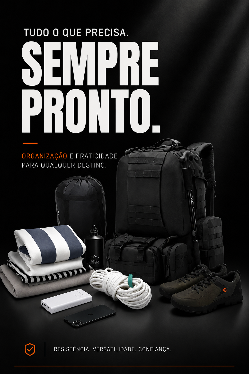 Mochila Tática Armor 65 Litros - Preta