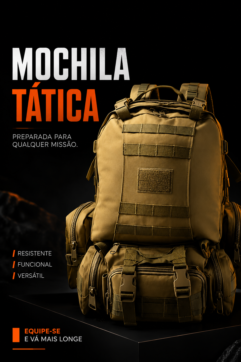Mochila Militar Armor 65 Litros - Cáqui