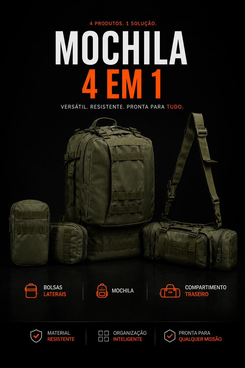 Mochila Militar Armor 65 Litros - Verde