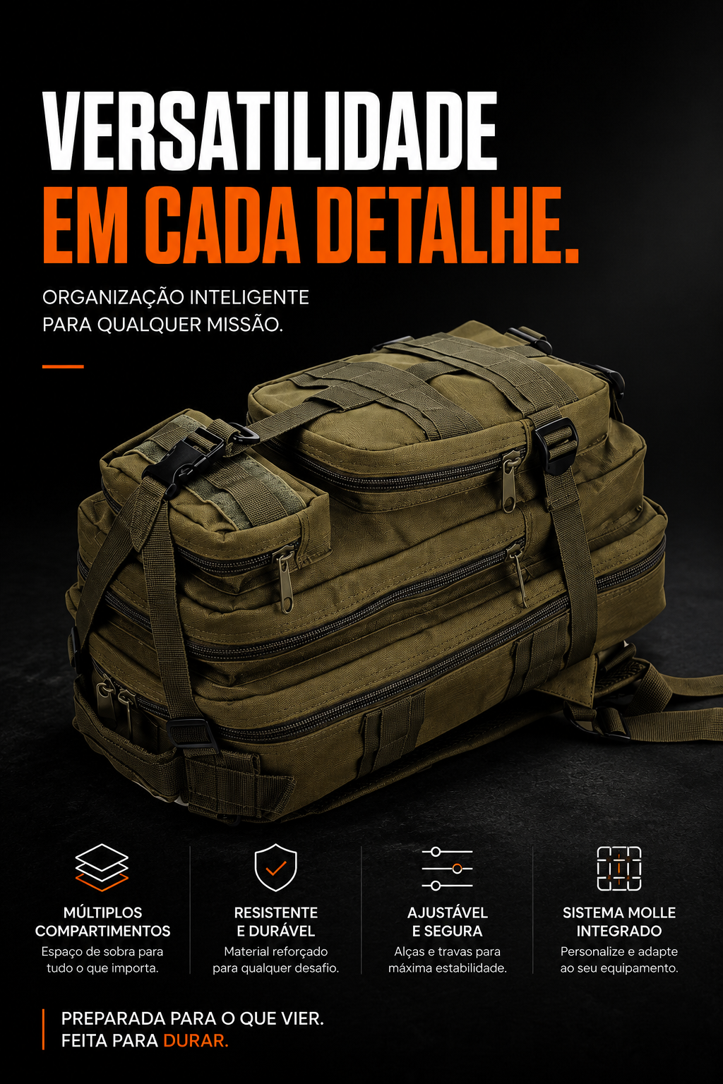Mochila Tática Outdoor 30 Litros - Verde Oliva