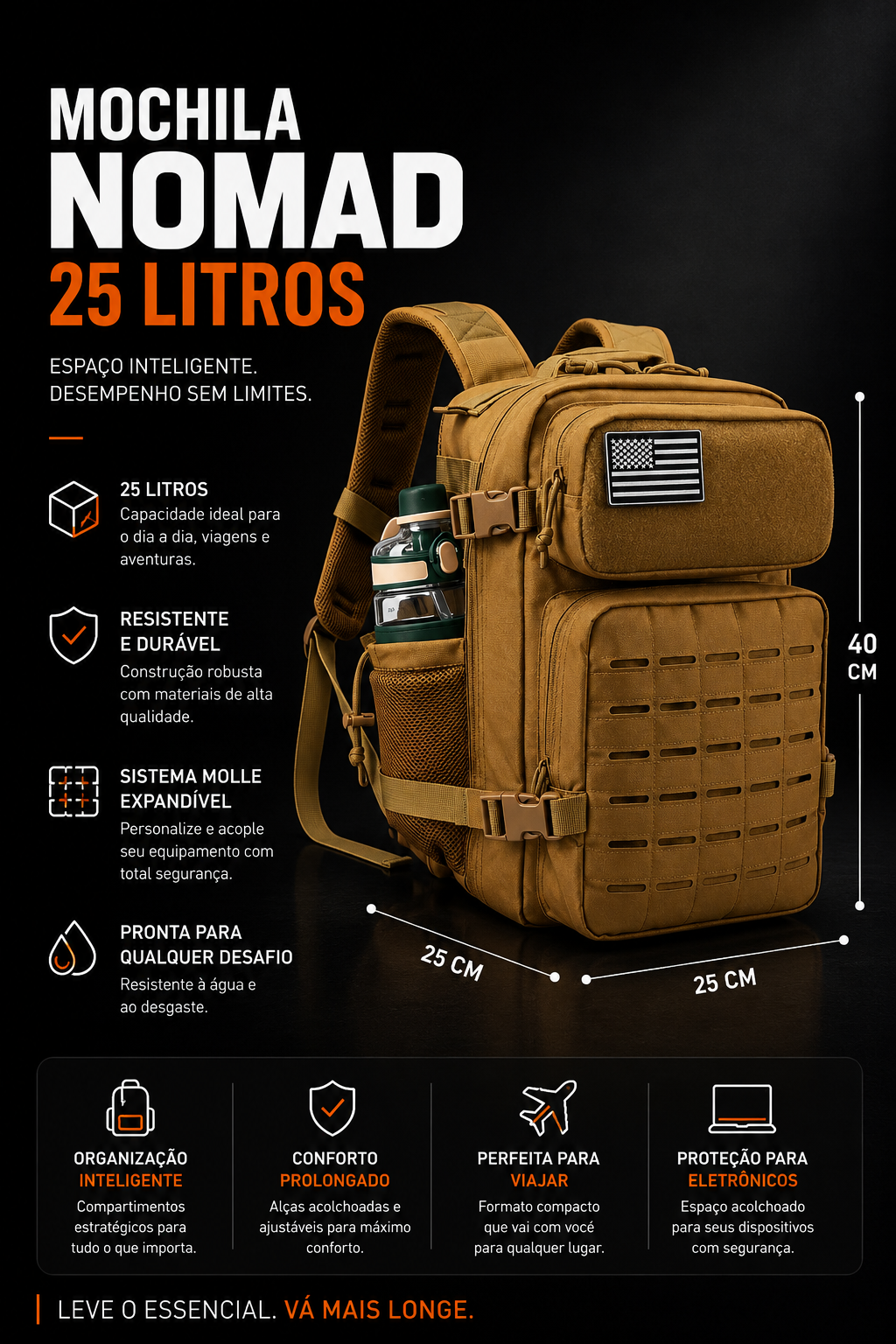 Mochila Nomad 25 Litros - Marrom